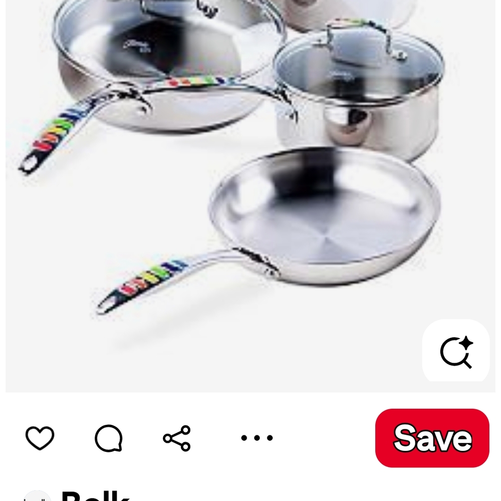 Stainless Steel Cookware Set with Colorful Handles